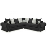 Verona Scatterback 5 seater fabric Sofa Black