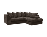 Chocolate Jumbo Cord 4 seater Right Sofa