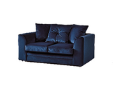 Blue Plush Velvet 2 Sofa