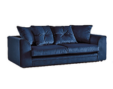 Blue Plush Velvet 3 Sofa