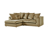 Pebble Plush Velvet 4 seater left corner Sofa