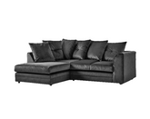 Steel Plush Velvet 4 seater left corner Sofa