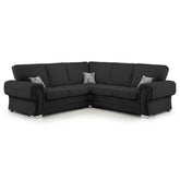 Verona Fullback 5 Seater Black Corner Sofa