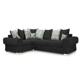 Verona Scatter back 4 seater sofa Black Right and Left Hand Facing Corner
