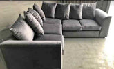 Steel Plush Velvet 5 seater dual arm Sofa