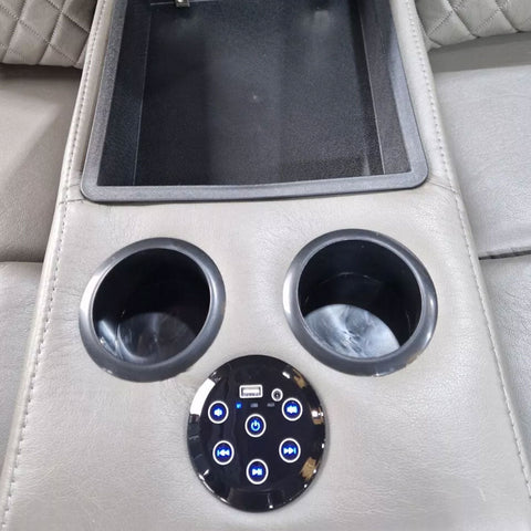 MNS Florida Music Electric Recliners 3+2 Seater Leather Sofa (Black, Grey) Blutooth Speakers/LED LIGHTS/USB CHARGER