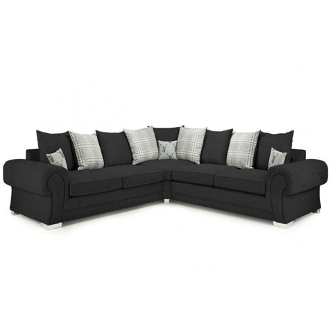 Verona Scatterback 5 seater fabric Sofa Black