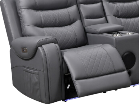 Forbes Electric Recliner Corner Leather Sofa