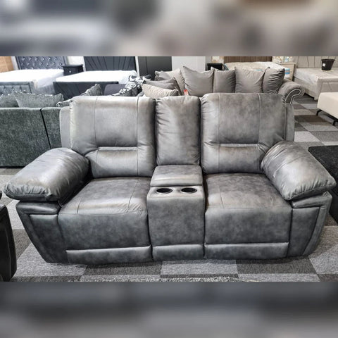 Sara Leather Electric Recliner 3+2 Sofa Grey