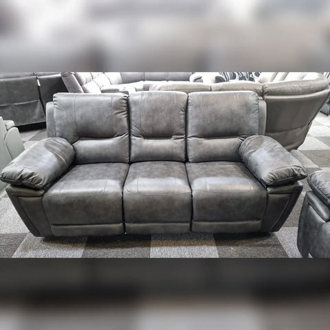 Sara Leather Electric Recliner 3+2 Sofa Grey