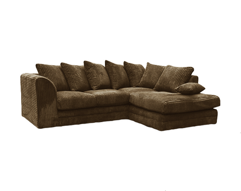 Chocolate Jumbo Cord 4 seater Right Sofa