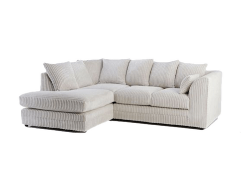 Grey Jumbo Cord 4 seater left Sofa