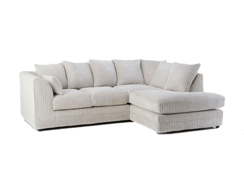 Black Jumbo Cord 4 seater Right Sofa