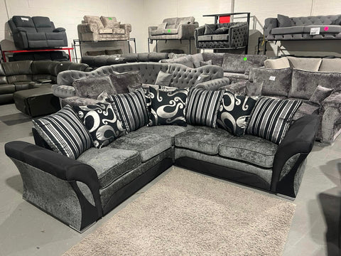 Shanon Corner Sofa Black/Grey