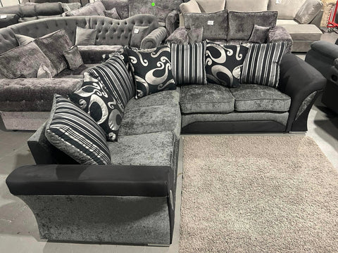 Shanon Corner Sofa Black/Grey