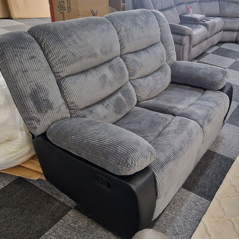 Rio Cord Fabric Recliner 3+2 Seater Sofa Grey