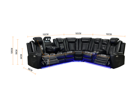 Electric Recliner Corner Sofa Sianna Aire Leather