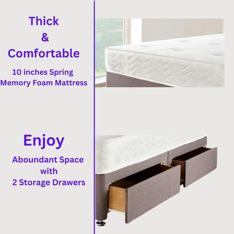 DIVAN BED CUBED HEADBOARD