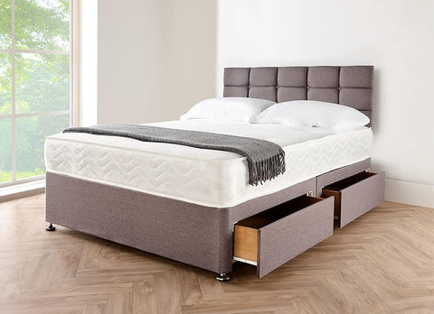 DIVAN  BED CUBED HEADBOARD
