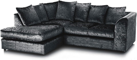 CRUSHED VELVET CORNER SOFA