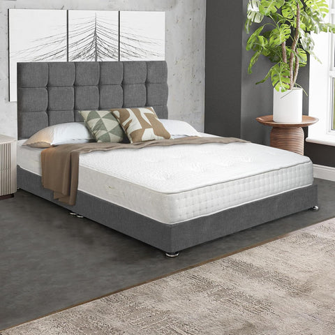 DIVAN  BED CUBED HEADBOARD