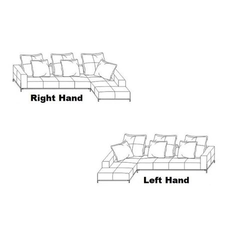 DYLAN PLUSH VELVET 4 SEATER SINGLE ARM CORNER SOFA