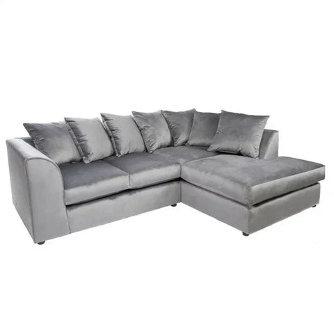 DYLAN PLUSH VELVET 4 SEATER SINGLE ARM CORNER SOFA