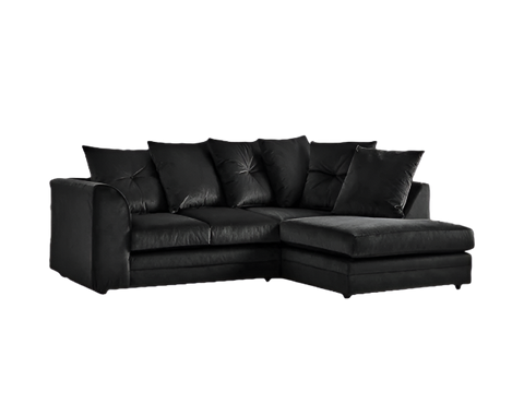 Turquoise Plush Velvet 4 seater right corner  Sofa