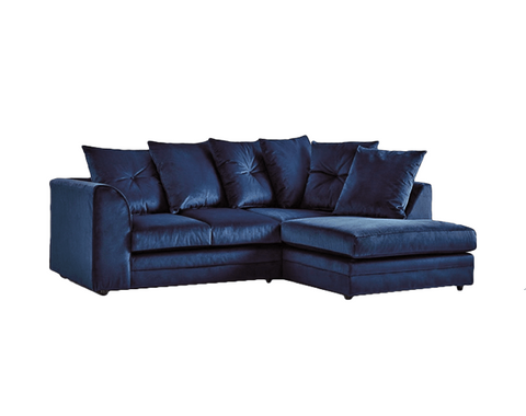Steel Plush Velvet 4 seater right corner  Sofa