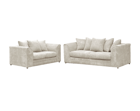 Cream Jumbo Cord 2+3 seater Sofa