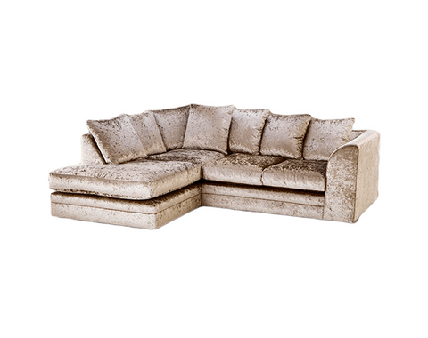 Dylan Crushed Velvet 4  seater left corner Sofa