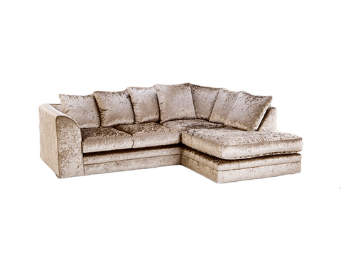 MInk Crush Velvet 4  seater right corner Sofa