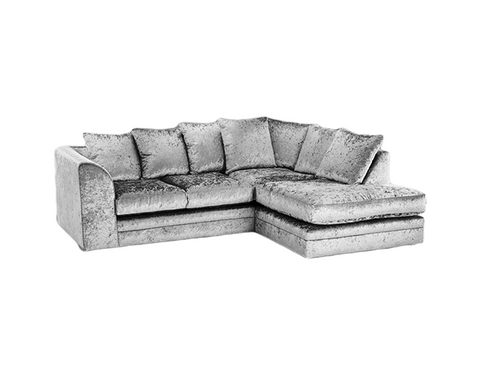 MInk Crush Velvet 4  seater right corner Sofa