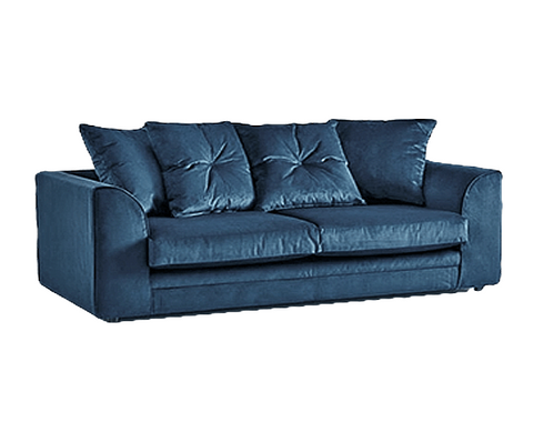 Steel Plush Velvet  3 Seater  Sofa