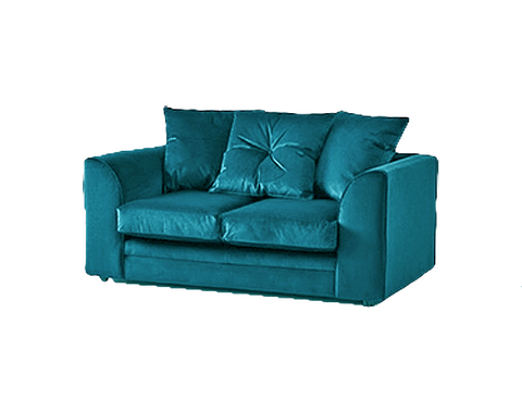 Turquoise Plush Velvet 2 Sofa