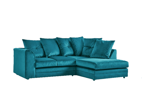Pebble Plush Velvet 4 seater right corner  Sofa