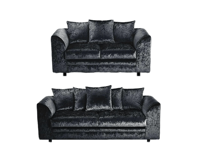 Silver Crush Velvet  3+2  seater Sofa