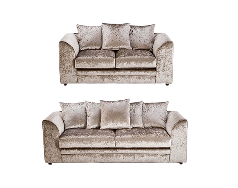 Silver Crush Velvet  3+2  seater Sofa