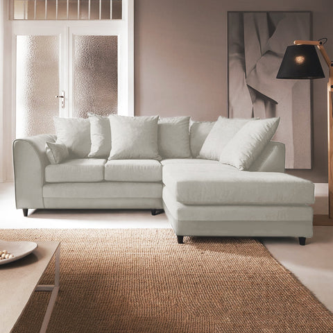 DYLAN PLUSH VELVET 4 SEATER SINGLE ARM CORNER SOFA