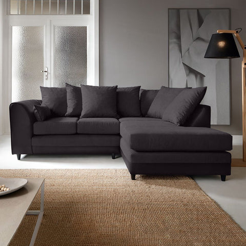 DYLAN PLUSH VELVET 4 SEATER SINGLE ARM CORNER SOFA