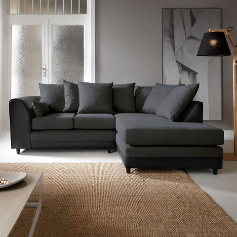 DYLAN PLUSH VELVET 4 SEATER SINGLE ARM CORNER SOFA