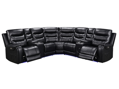 Forbes Electric Recliner Corner Leather Sofa
