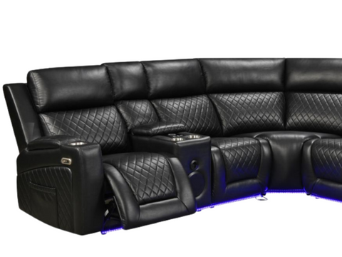 Foster Electric Recliner Corner Leather Sofa