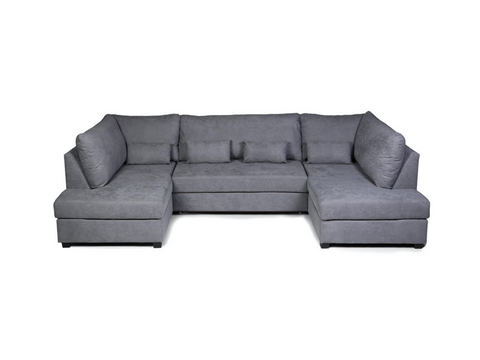 Deluxe Grey U Shape Sofa Bed With Storage Kensington Fabric