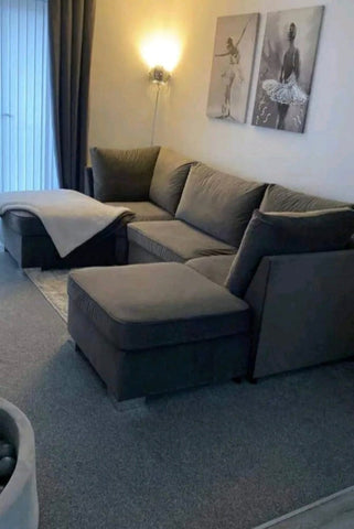 LARGE BISHOP U-SHAPE SOFA – SPACIOUS LUXURY WITH REMOVABLE STOOLS!