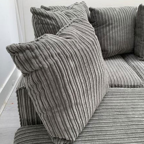 Dylan Jumbo Cord Corner Sofa Grey