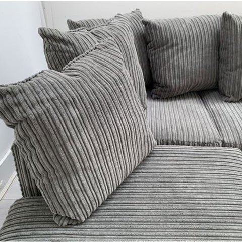Dylan Jumbo Cord Corner Sofa Grey