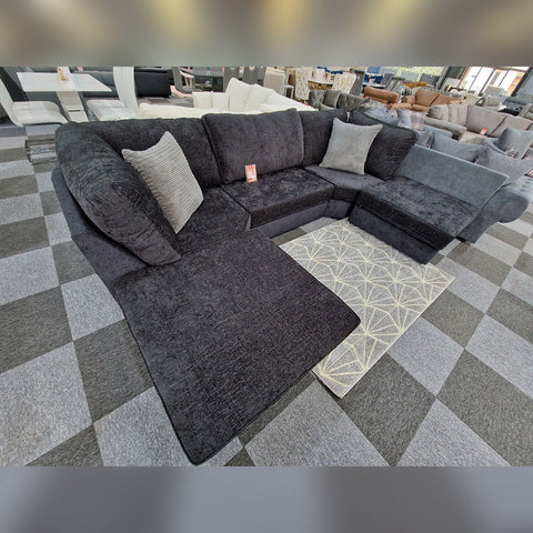 Bishop U Shape Sofa High Back In Black And Cream Colour