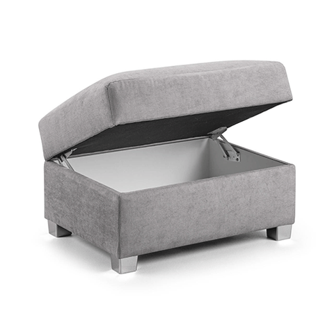 VERONA GREY STORAGE FOOTSTOOL