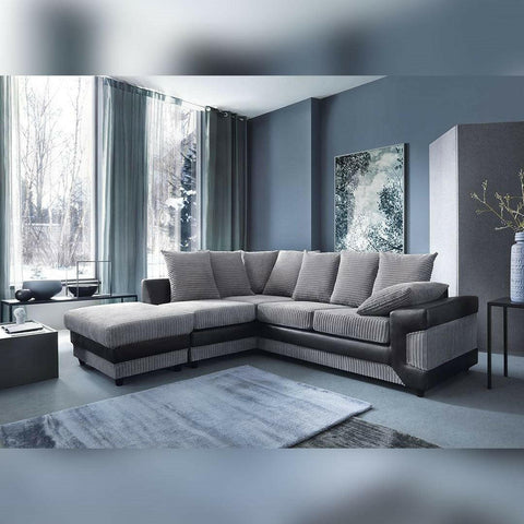 DINO CORNER SOFA GREY AND BLACK